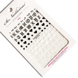 Stars, Hearts & Letters Nail Stickers - 004 XXL - 3 Colours