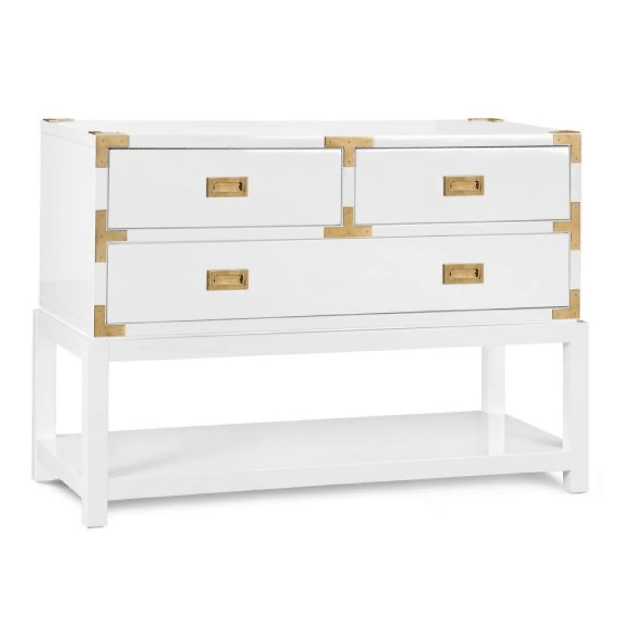 Tansu Console Table in Gloss White