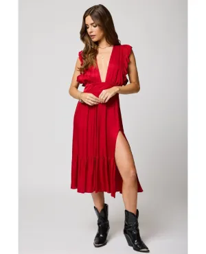 The Jessie Midi Dress Red