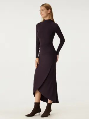 Thermal Wrap Midi Dress