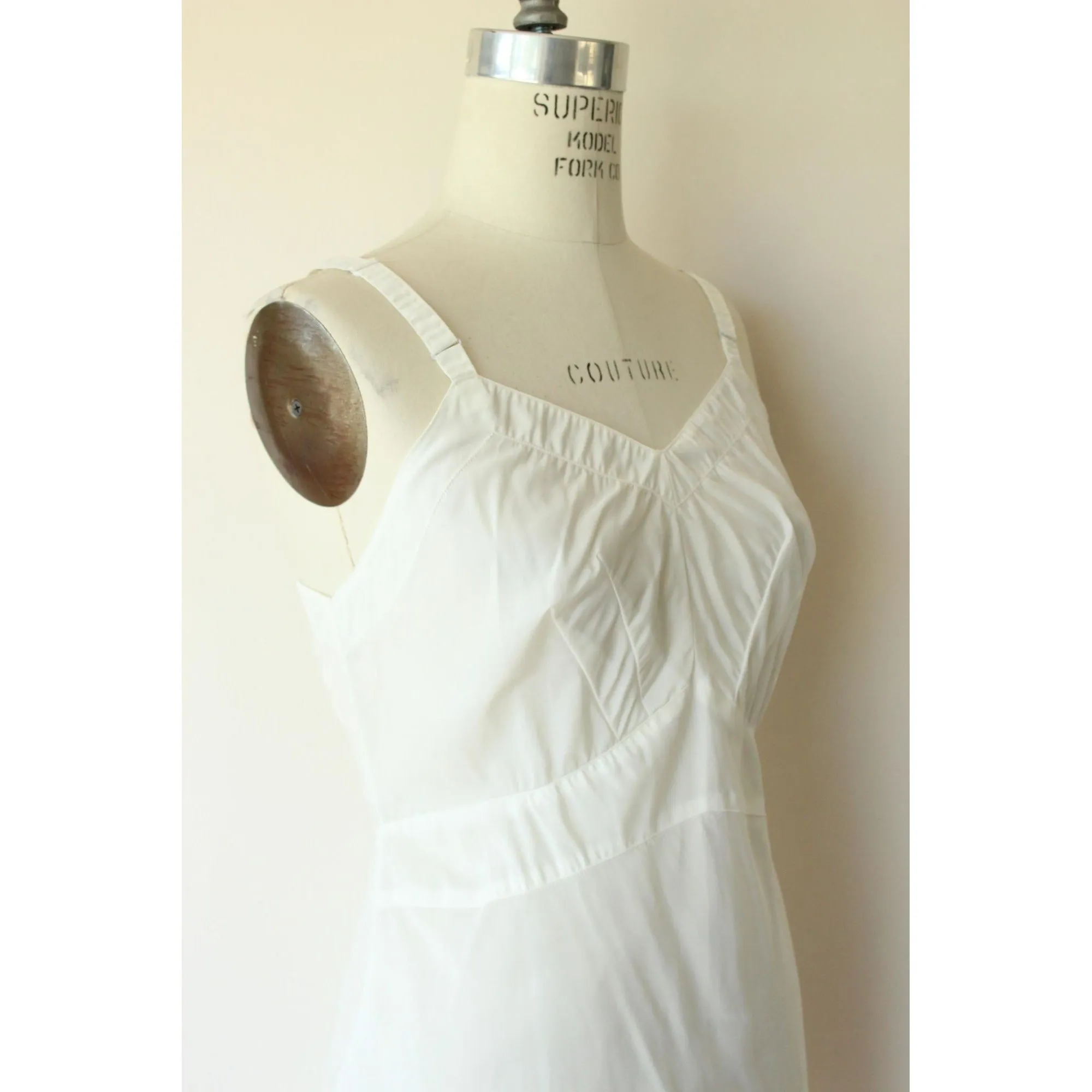 Vintage 1950s Slip, Wear Pruf by Blou Slip, White Taffeta