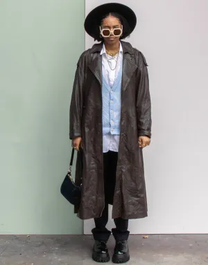 Vintage brown maxi coat