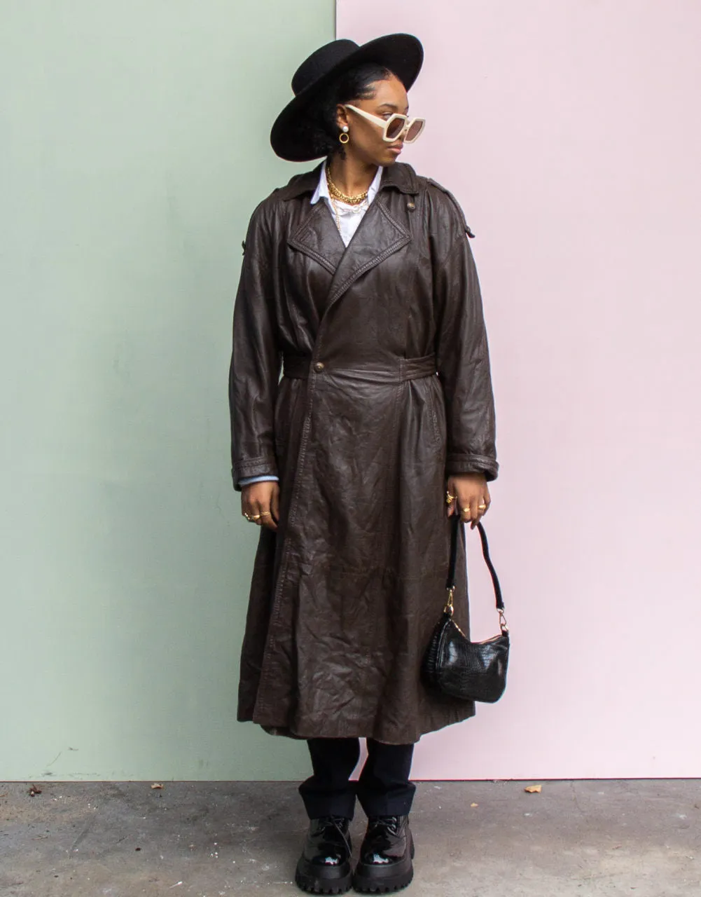 Vintage brown maxi coat
