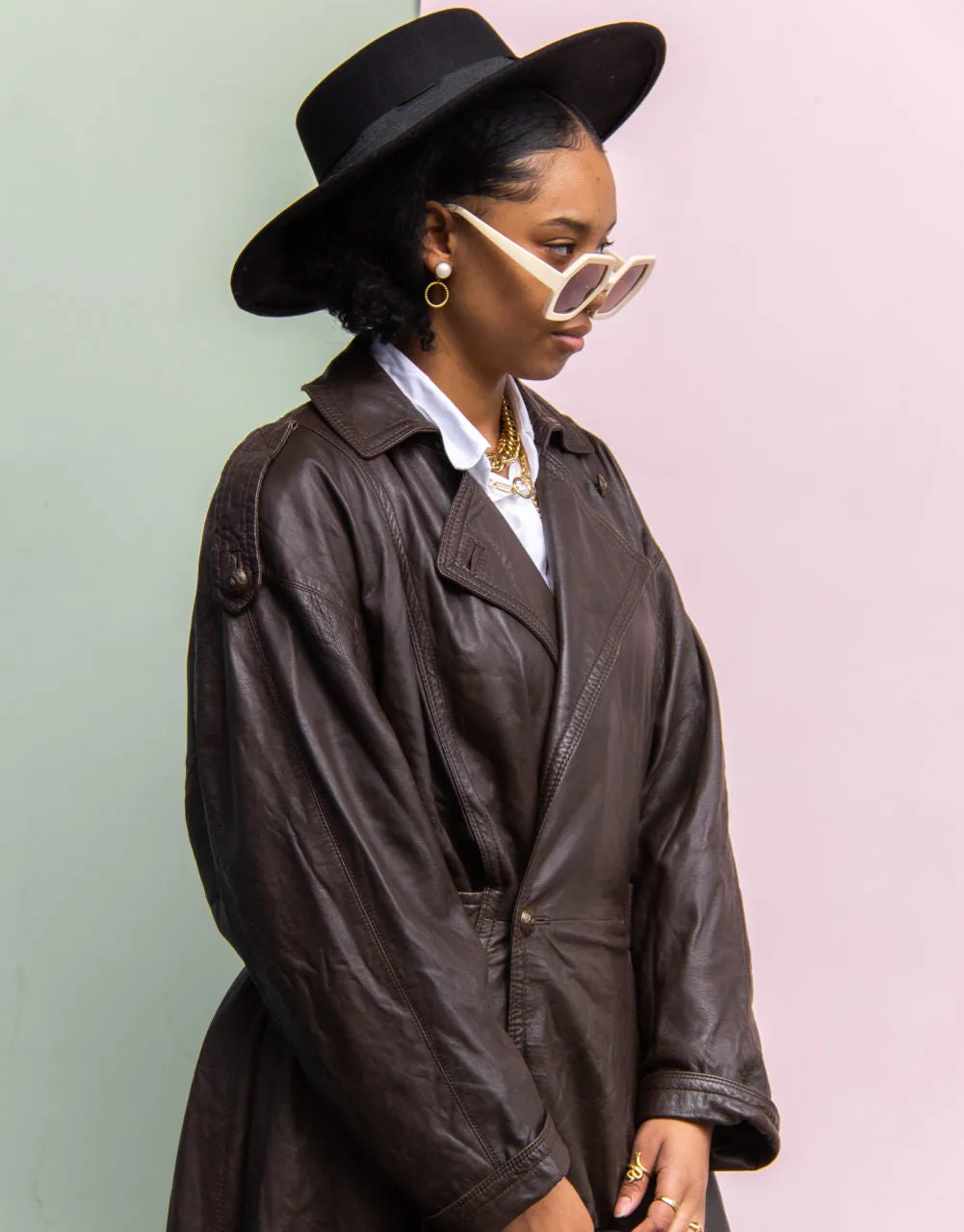 Vintage brown maxi coat