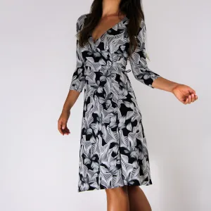 Waterlily Textured  Wrap Dress