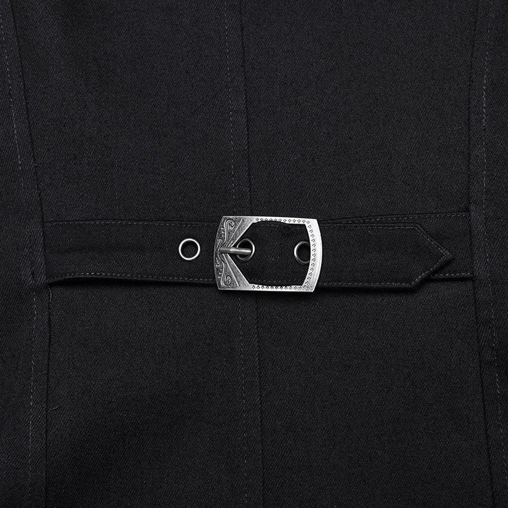 Women's Punk Stand Collar Chain Pin Coat