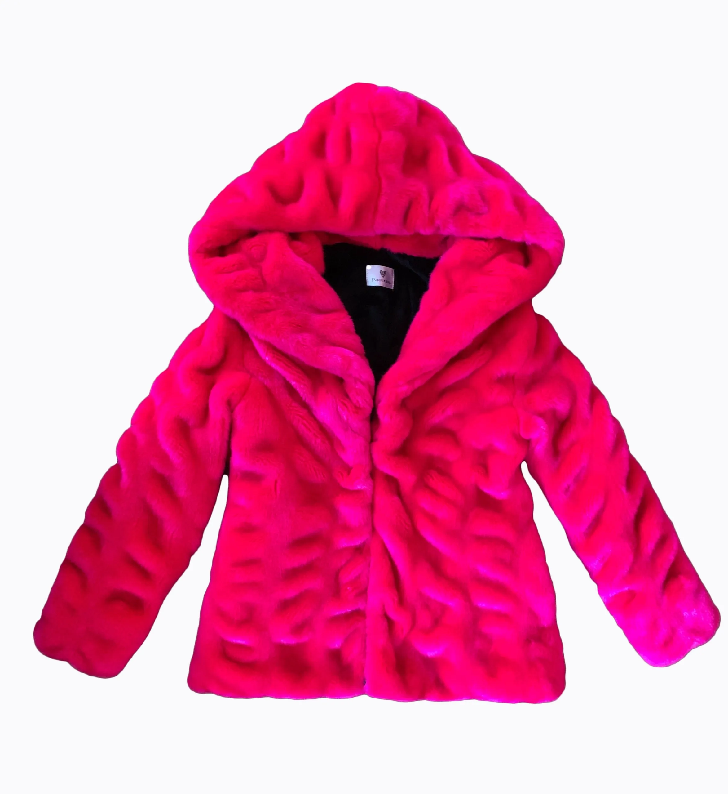 Women's Short Desert Warrior Coat in "Fuchsia" Chinchilla