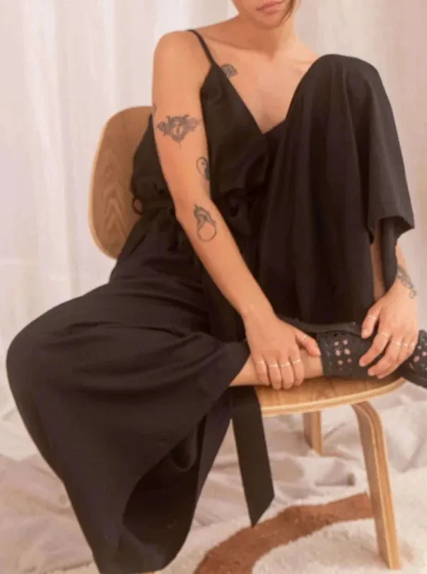WRAP JUMPSUIT | BLACK