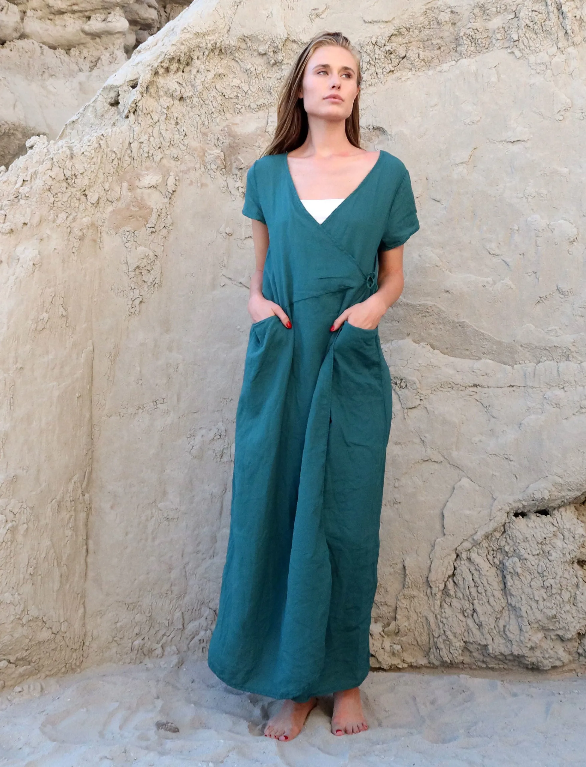 Wrap Origami Long Dress