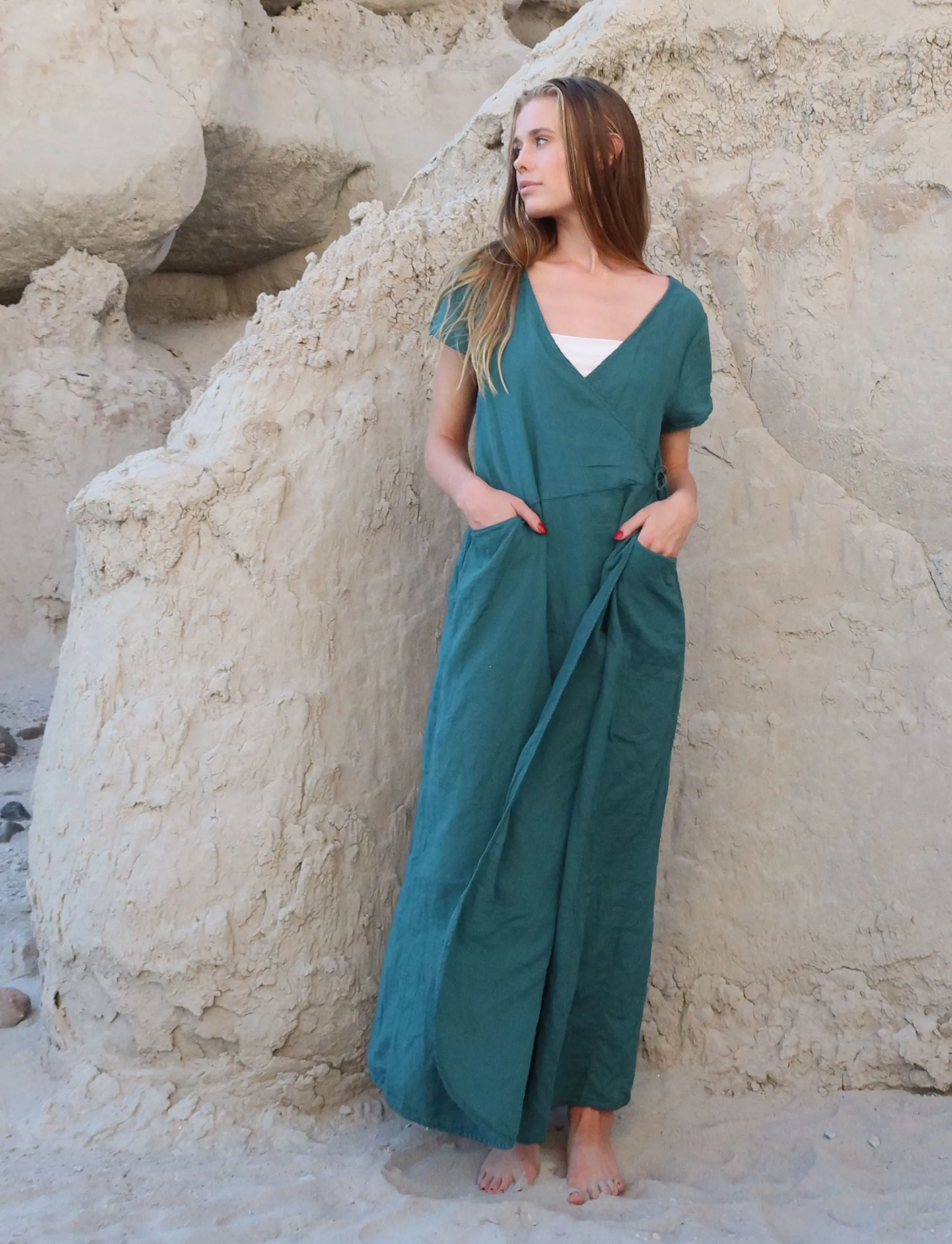 Wrap Origami Long Dress