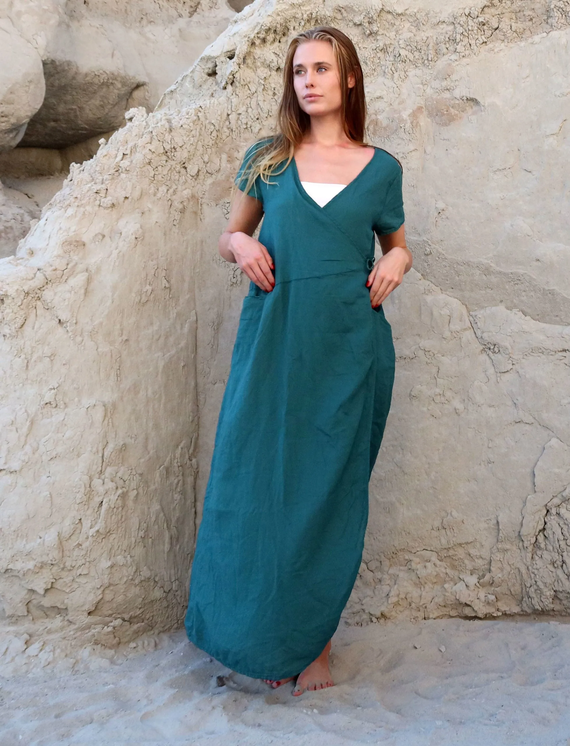 Wrap Origami Long Dress