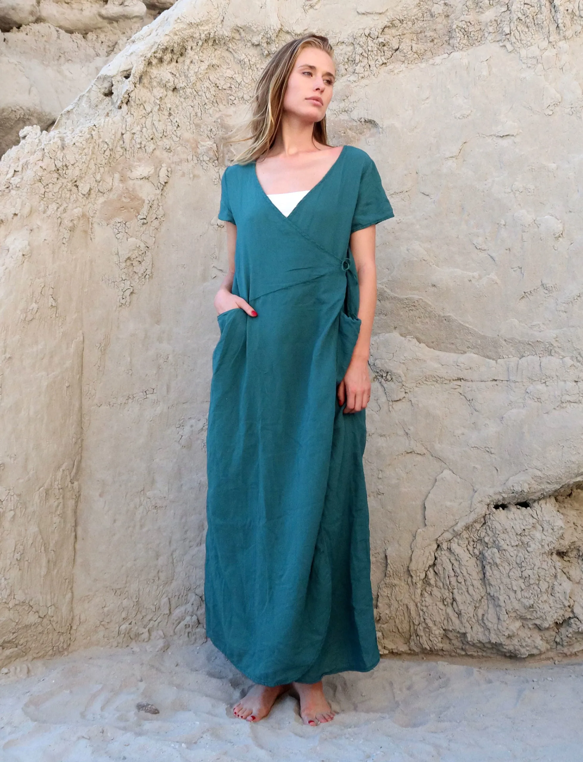 Wrap Origami Long Dress