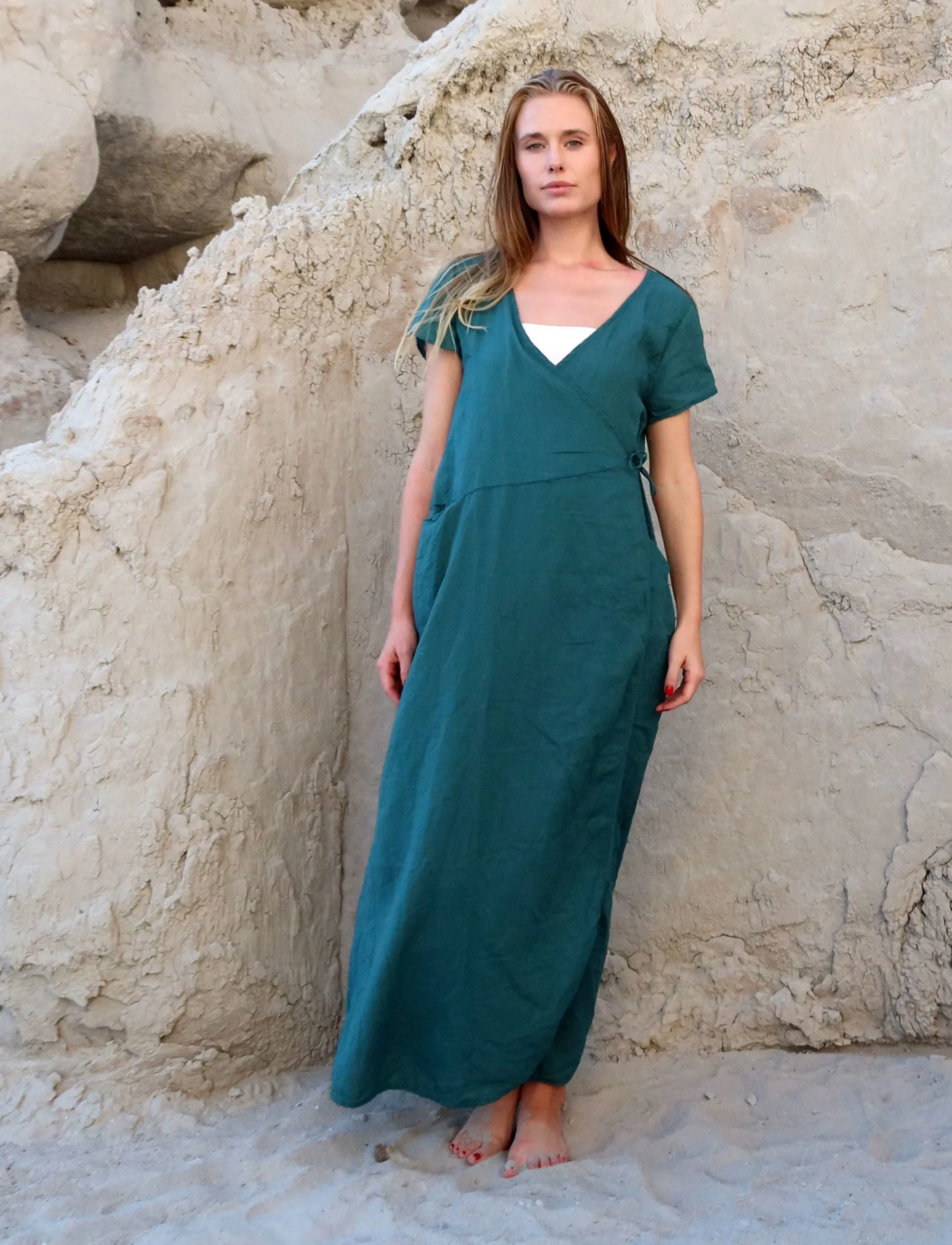 Wrap Origami Long Dress