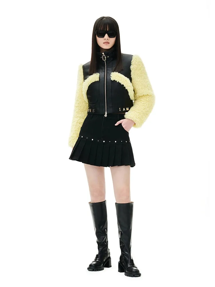 YES BY YESIR autumn winter women's butter black cotton jacket coat-Inaa