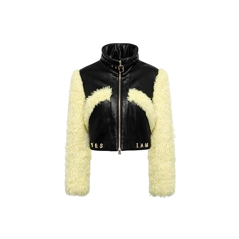 YES BY YESIR autumn winter women's butter black cotton jacket coat-Inaa