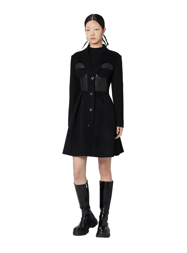 YES BY YESIR black mask cocktail coat dress - guarded
