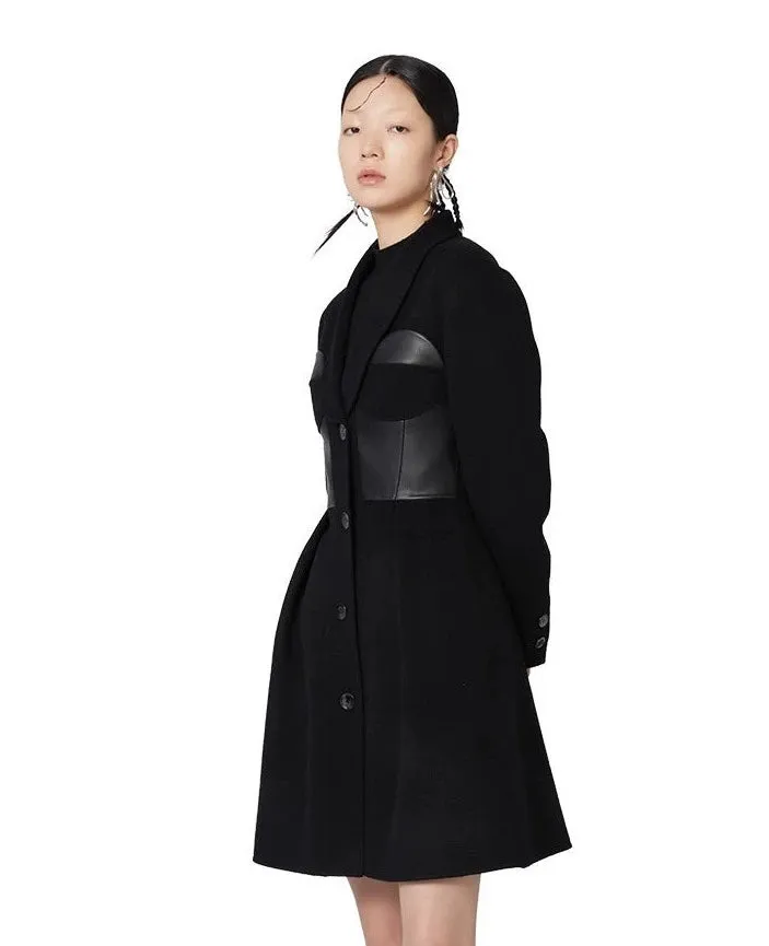 YES BY YESIR black mask cocktail coat dress - guarded