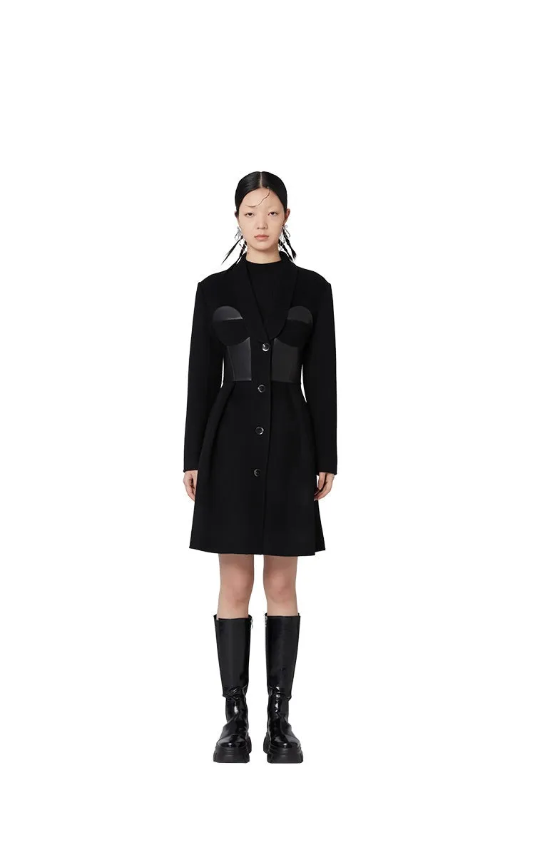 YES BY YESIR black mask cocktail coat dress - guarded