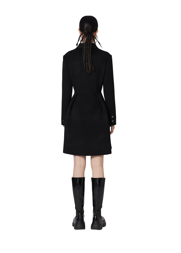 YES BY YESIR black mask cocktail coat dress - guarded